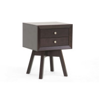 Baxton Studio ST-005-AT Warwick Modern Accent Table and Nightstand in Dark Brown
